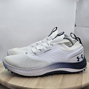 Mens Size 9 - Under Armour Charged Storm 360 Spikeless Golf Shoes Navy White